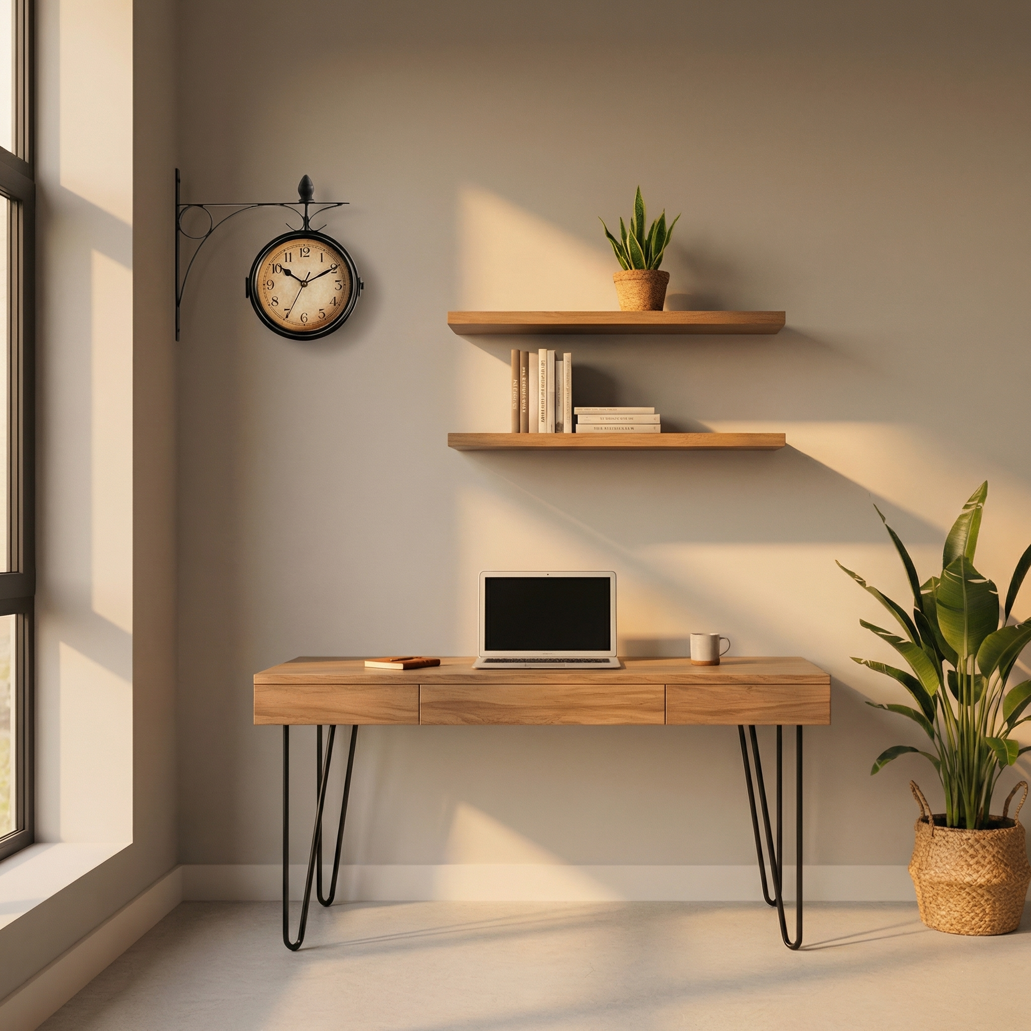 Horloge murale vintage double face – style gare