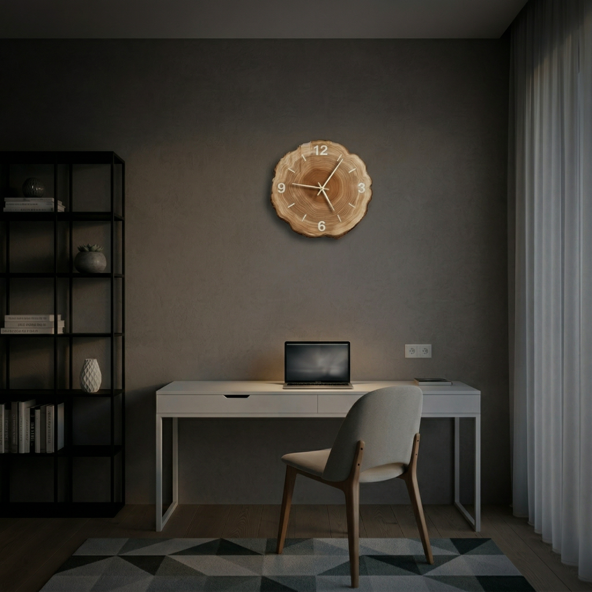 Horloge murale silencieuse effet bois – design naturel